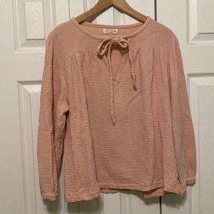 Double Cotton Peachy/Pink Oversized Boho Blouse